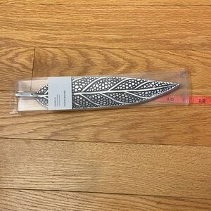 Decorative Silver Leaf Incense Holder Accent – Contemporary Metal Home Accent